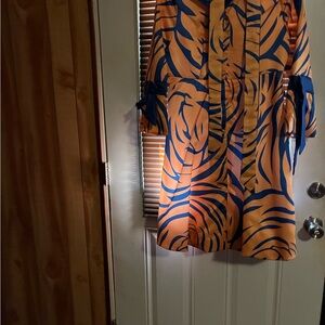 Utopia Africa Designs Bold Orange and Blue Dress